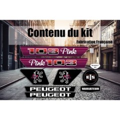 Pack autocollants Peugeot 103 MVL Pink - Mob Shop