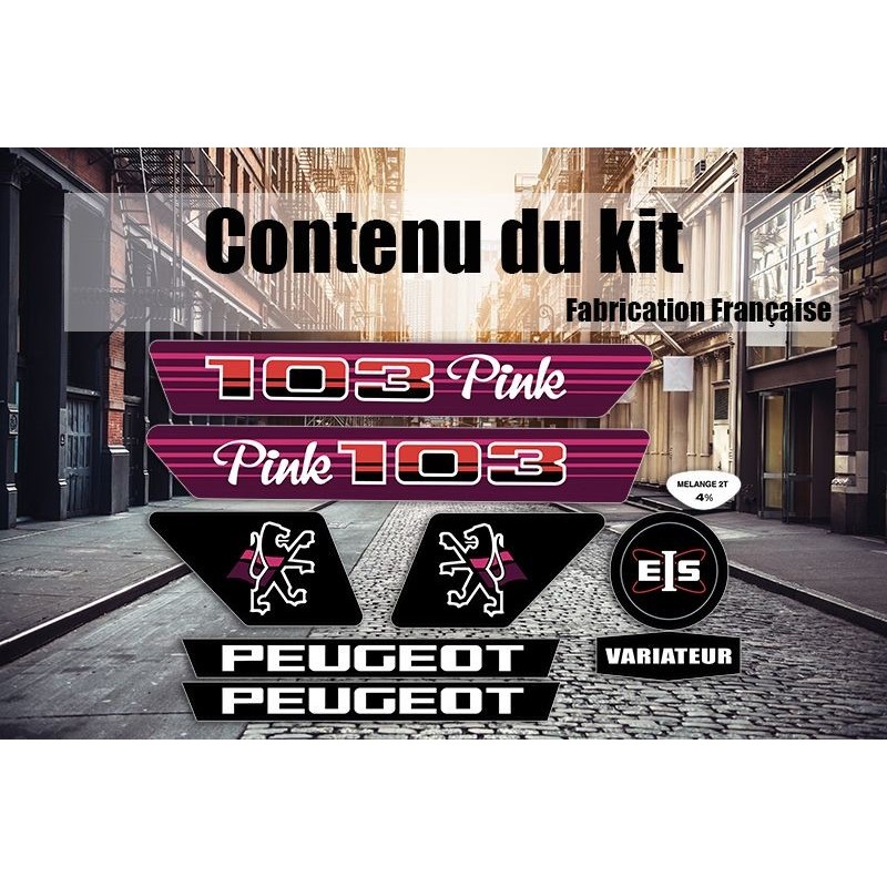 Pack autocollants Peugeot 103 MVL Pink