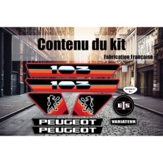 Pack déco autocollants Peugeot 103 MVL Noir Rouge - Mob Shop