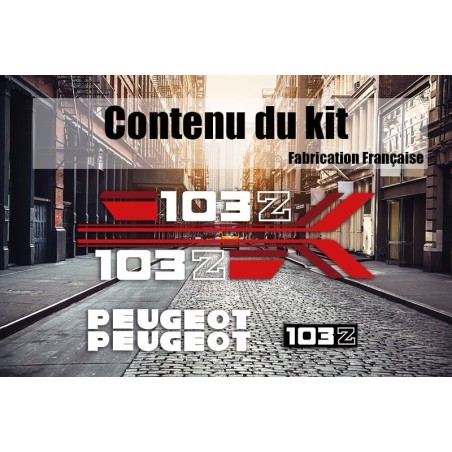 Kit Déco rouge pour Peugeot 103 Z bleu