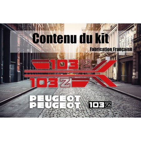 Pack autocollants pour Peugeot 103 Z Rouge - Mob Shop