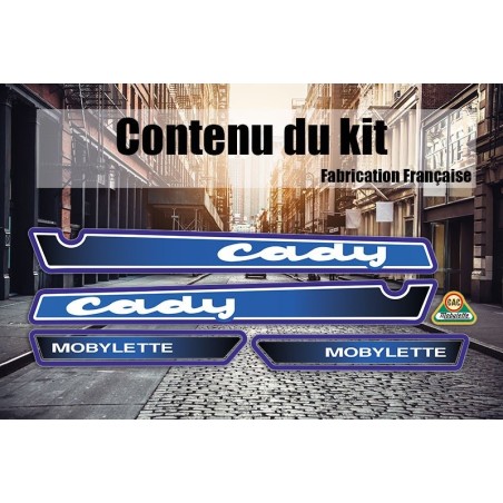 Kit Déco stickers MBK Mobylette CADY Noir Bleu