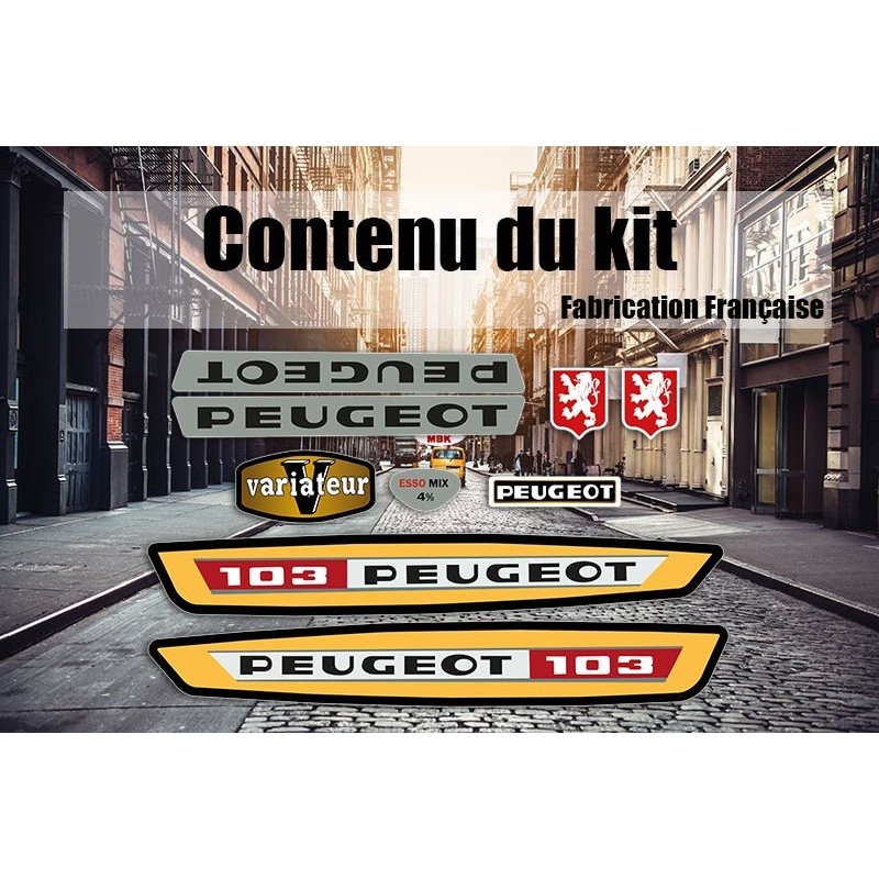 Kit déco autocollants Peugeot 103 VS Jaune