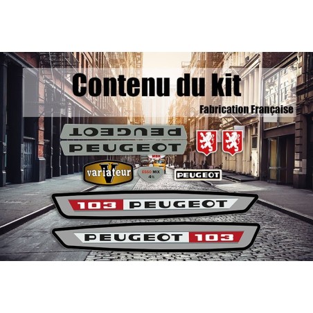 Kit déco Autocollants Peugeot 103 VS Gris - Mob Shop