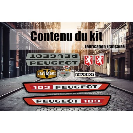 Kit déco autocollants Peugeot 103 VS Rouge - Mob Shop