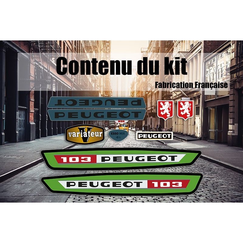 Kit déco Stickers Peugeot 103 VS Vert