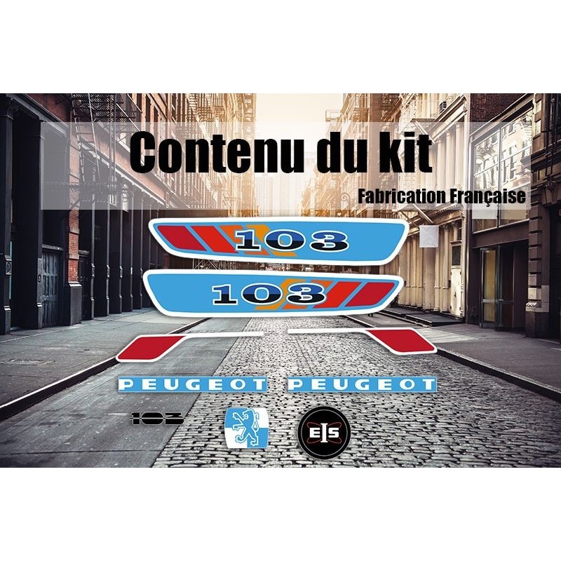 Kit déco autocollants Peugeot 103 MT Bleu