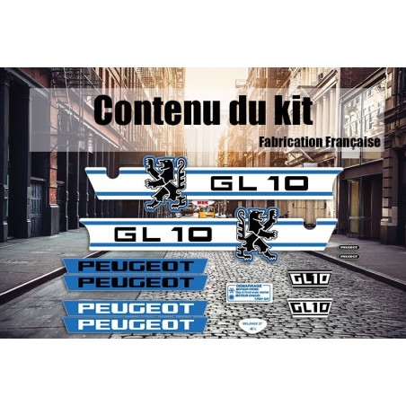 Kit déco autocollants Peugeot GL10 bleu - Mob Shop