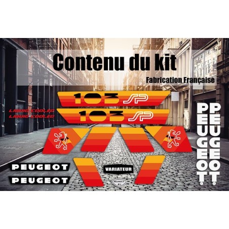 Kit déco autocollants Peugeot 103 SLC - Noir