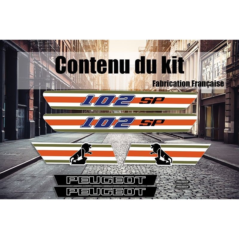 Kit déco autocollants Peugeot 102 SP Blanc