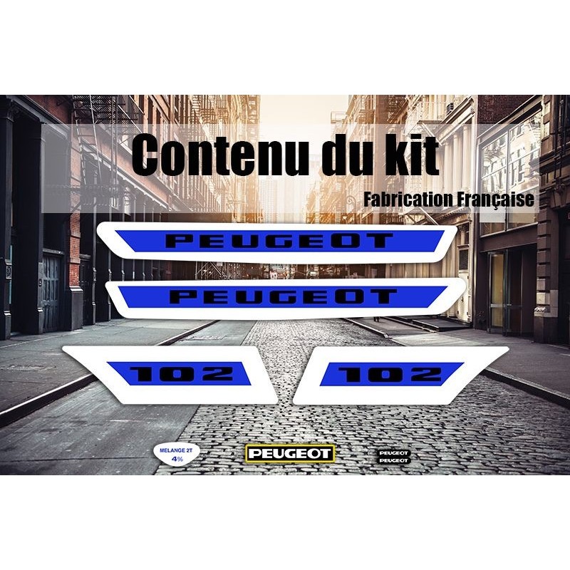 Kit déco Stickers autocollants Peugeot 102 K Bleu