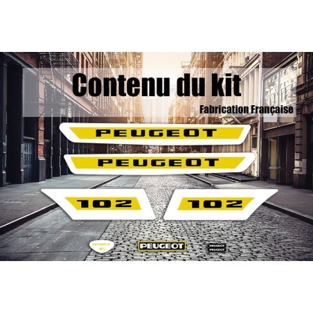 Kit déco Stickers Peugeot 102 K Jaune