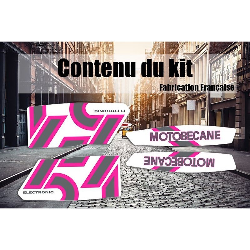 pack autocollants Stickers MBK Motobecane 51 J rose