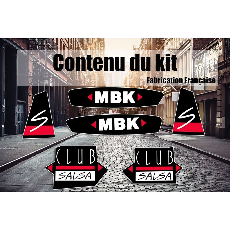 Kit Stickers autocollants MBK 51 Club Salsa Noir et Rouge