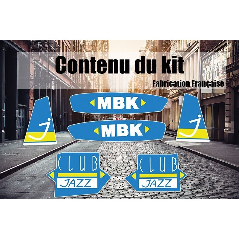 Pack autocollants Stickers MBK 51 Club Jazz bleu