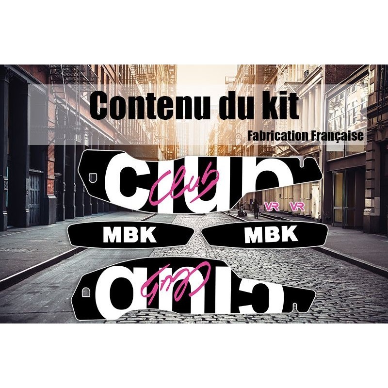 Kit Mobylette Stickers décalcomanies MBK 51 Club blanc