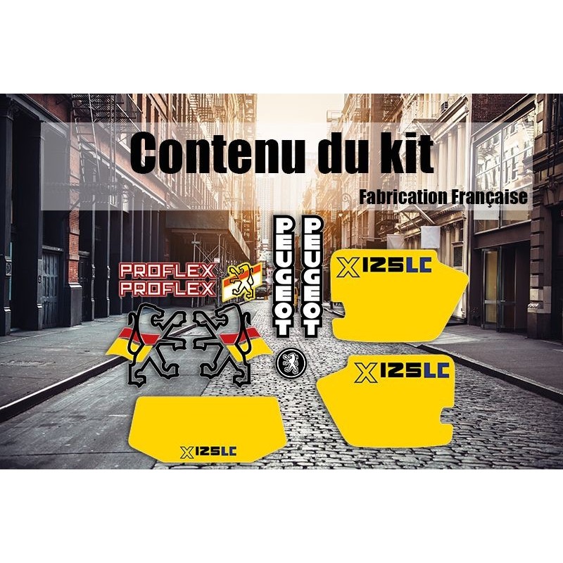 Kit déco autocollants Peugeot X 125 LC Jaune