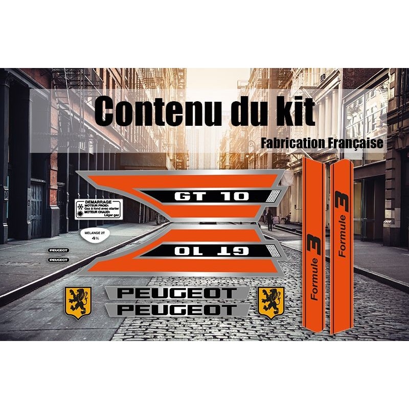 Kit déco Stickers Peugeot GT 10 Orange