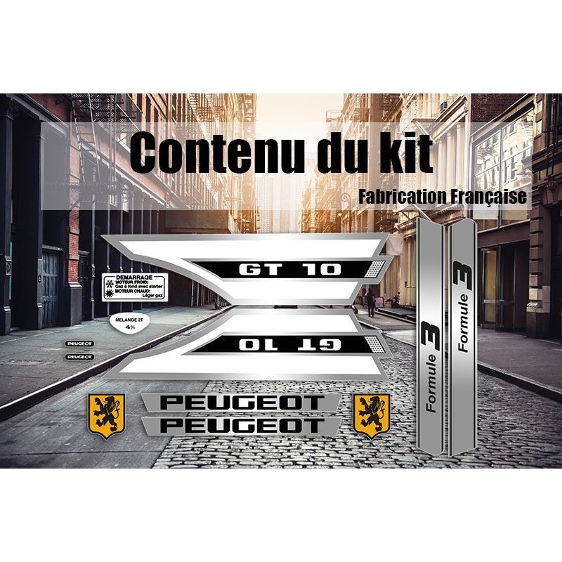 Kit déco autocollants Peugeot GT 10 Blanc