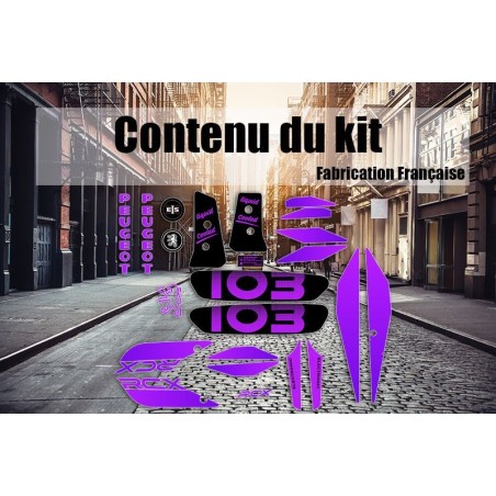 Kit autocollants Peugeot 103 RCX - Violet