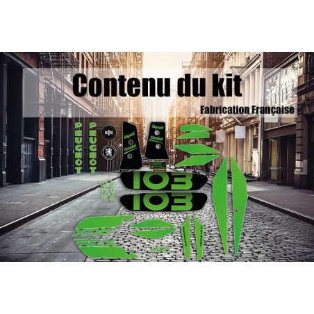 Kit autocollants Peugeot 103 RCX - Vert