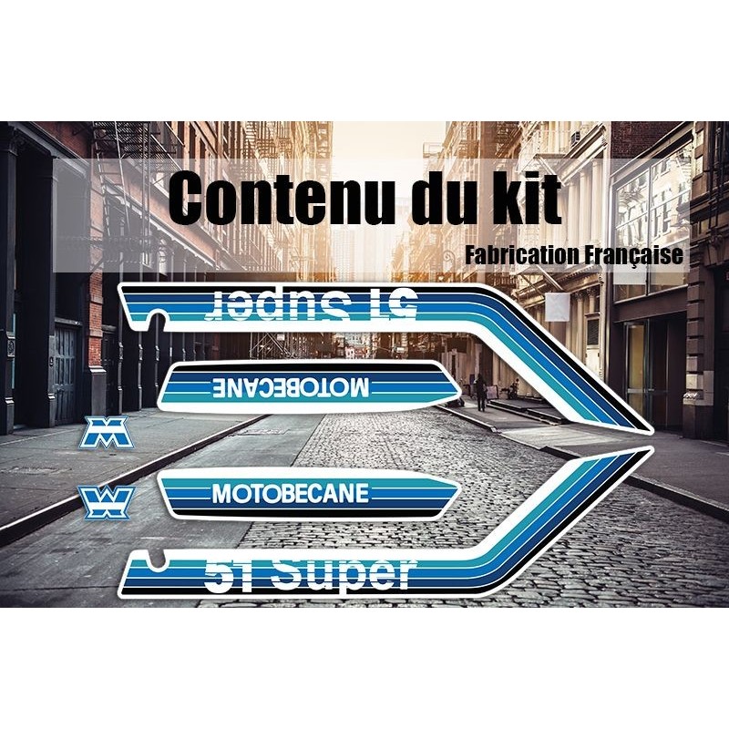 Kit autocollants MBK 51 Super - Bleu foncé