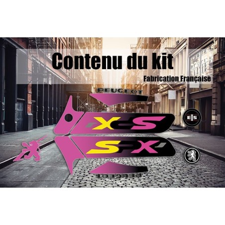 Kit autocollants Peugeot 103 SPX Ph2 - Rose