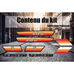 Kit autocollants Peugeot 102 KSM Sport - Orange