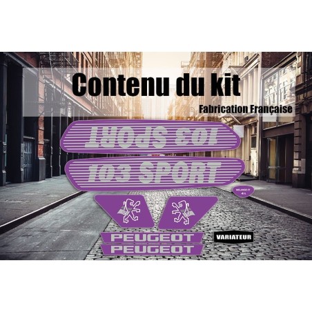 Kit autocollants Peugeot 103 Sport - Violet