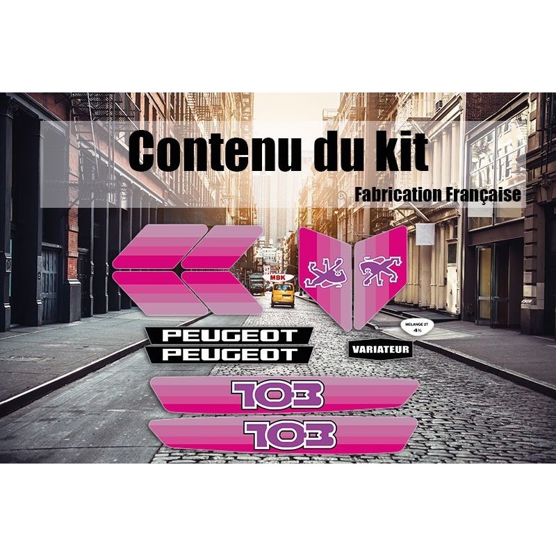 Kit déco Peugeot 103 MVL Ph2 - Rose