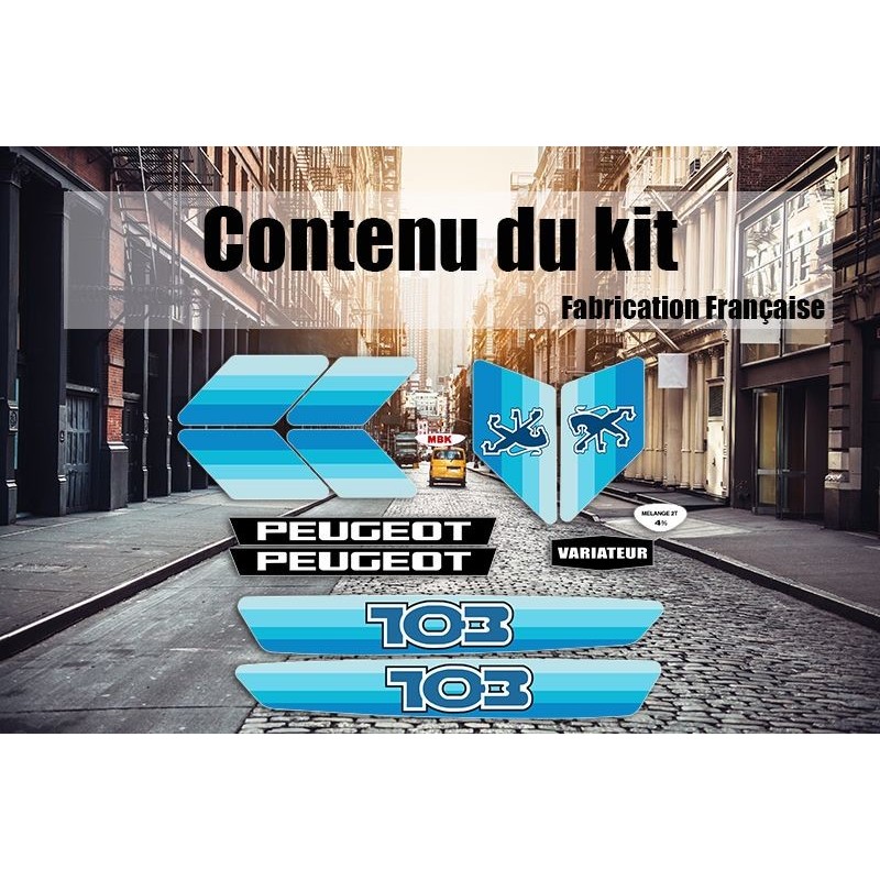 Kit déco Peugeot 103 MVL Ph2 - Bleu