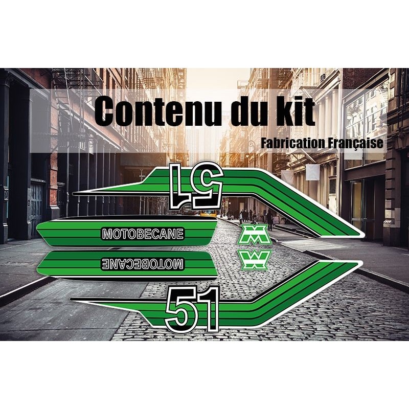 Kit Déco MBK 51 SU - Vert (Motobecane)