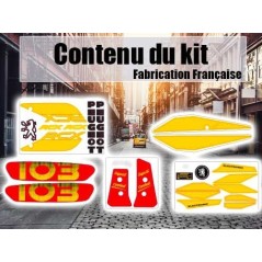 Pack stickers Peugeot 103 RCX Jaune et rouge - Mobz