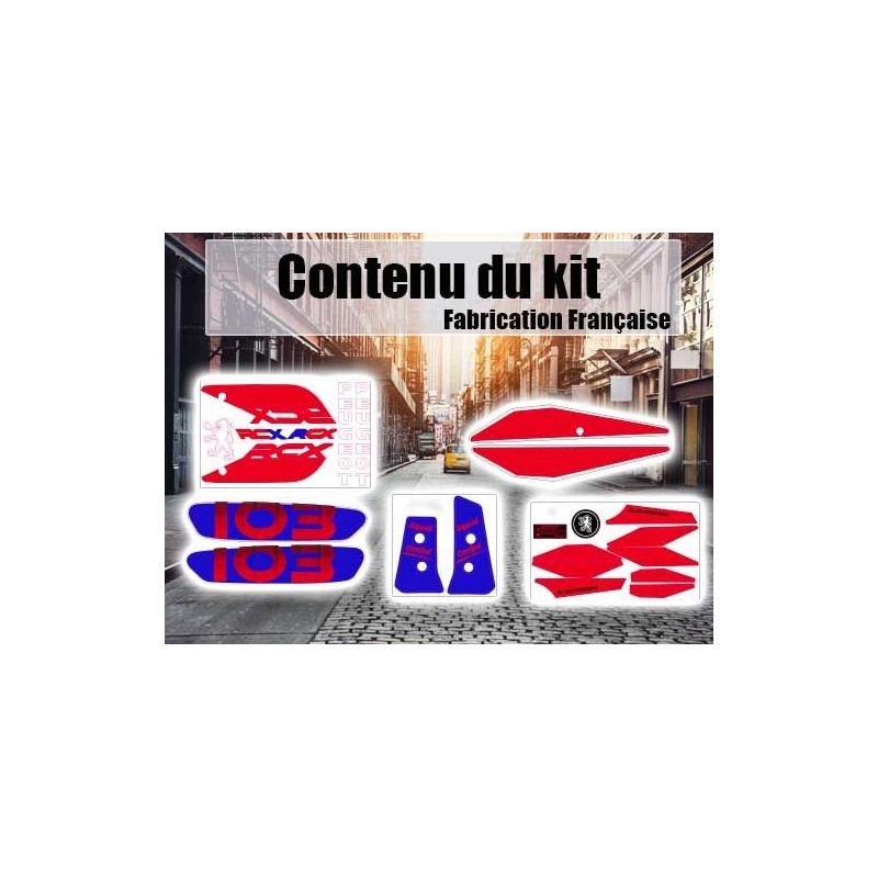 Pack stickers Peugeot 103 RCX Rouge et bleu