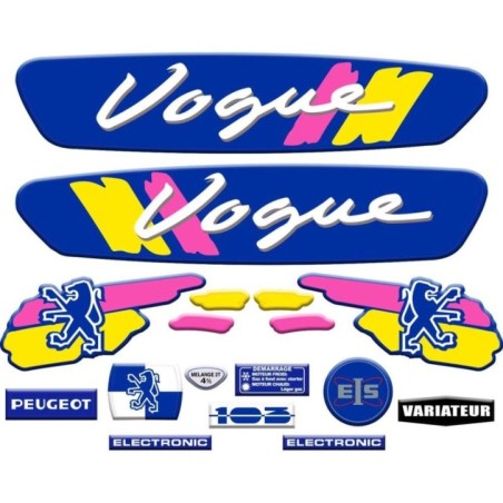 Kit déco autocollants Peugeot 103 Vogue Bleu