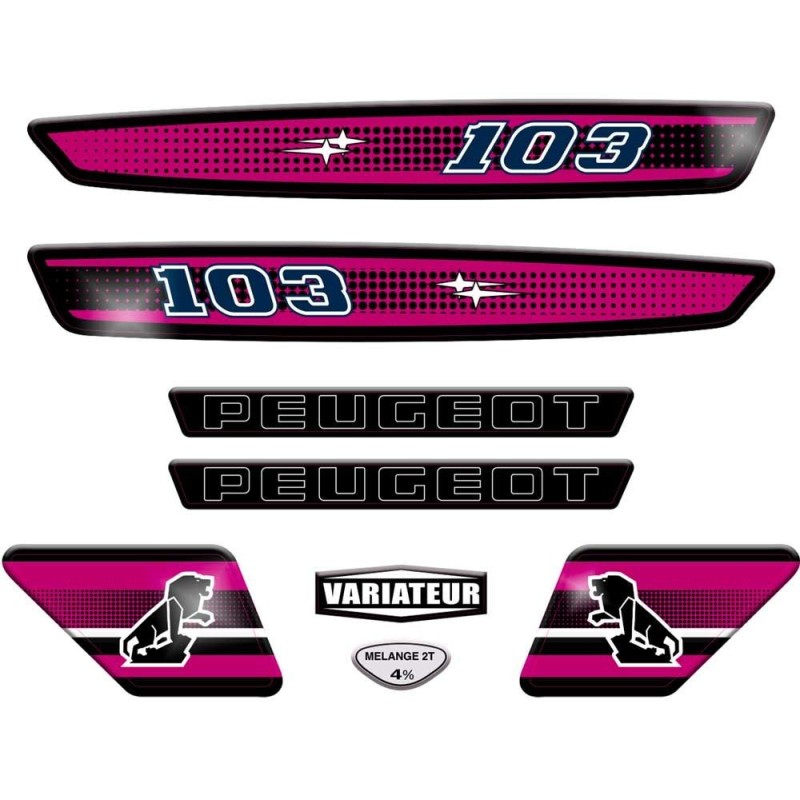 Kit déco Stickers Peugeot 103 SP  Fuchsia