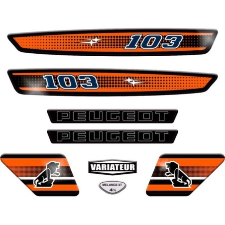 Kit déco Stickers Peugeot 103 SP  Orange Foncé - Super Fabrique