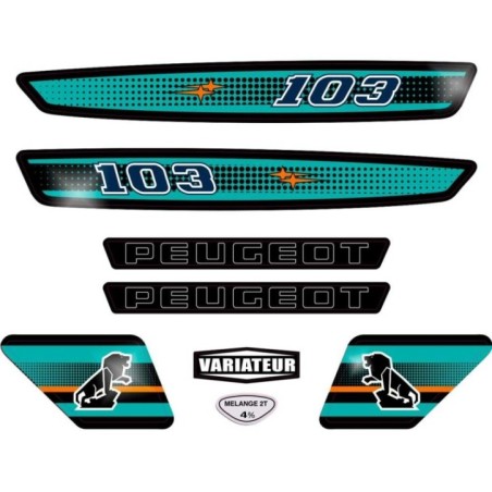 Kit déco Stickers Peugeot 103 SP Turquoise - Super Fabrique