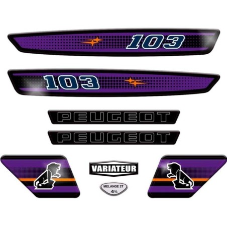 Kit déco Stickers Peugeot 103 SP Violet - Super Fabrique