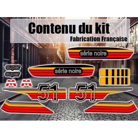 Kit stickers motobecane 51 Serie noire