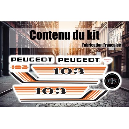 Kit déco Stickers Peugeot 103 Vogue PH2 Orange