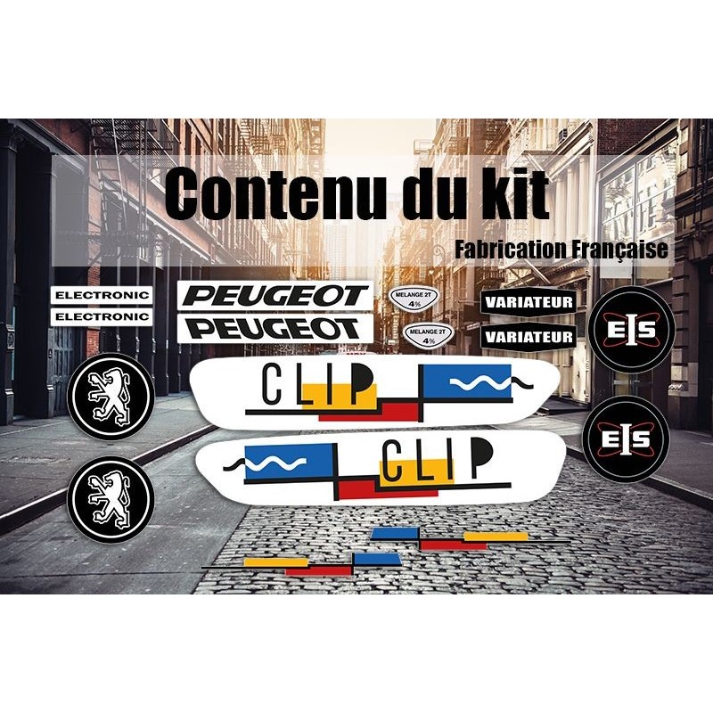 Kit Déco Stickers Peugeot 103 Clip Blanc