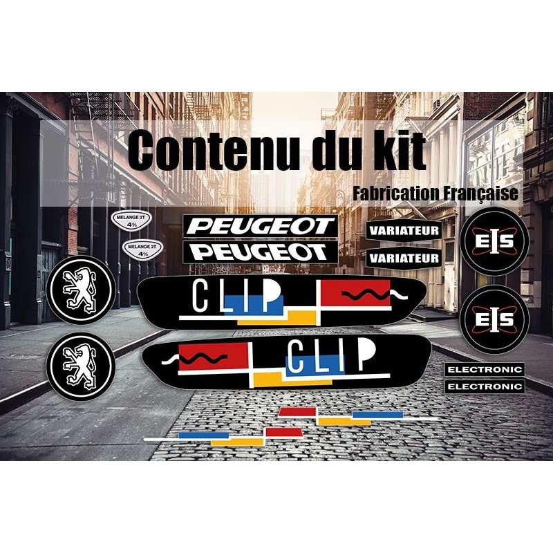 Kit Déco Stickers Peugeot 103 Clip Noir