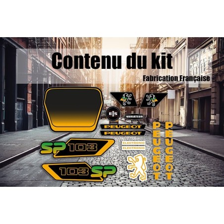 Kit Déco Peugeot 103 SP Noir Jaune Ph3 - Super Fabrique