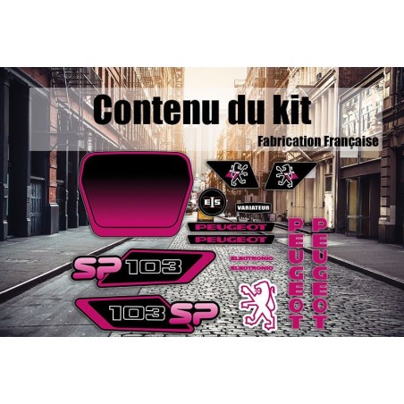 Kit Déco Peugeot 103 SP Noir Rose Ph3