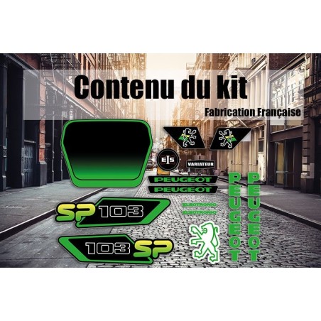 Kit Déco Peugeot 103 SP Noir Vert Ph3